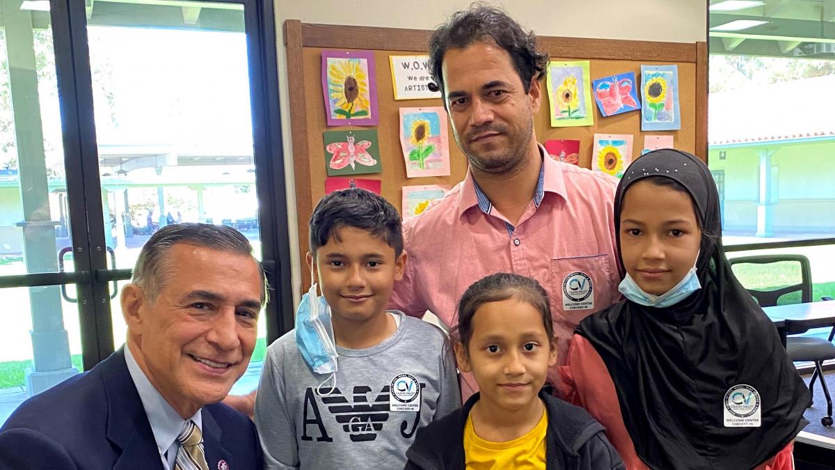 Congressman Issa with the Faizi family - photo free for public use